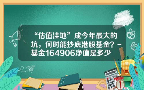 “估值洼地”成今年最大的坑，何时能抄底港股基金？-基金164906净值是多少