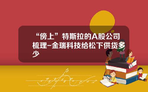 “傍上”特斯拉的A股公司梳理-金瑞科技给松下供货多少