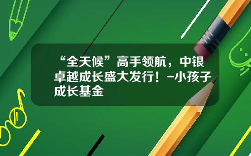 “全天候”高手领航，中银卓越成长盛大发行！-小孩子成长基金