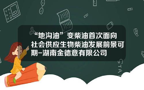 “地沟油”变柴油首次面向社会供应生物柴油发展前景可期-湖南金德意有限公司