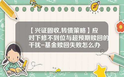 【兴证固收.转债策略】应对下修不到位与超预期赎回的干扰-基金赎回失败怎么办