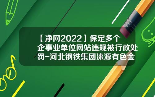 【净网2022】保定多个企事业单位网站违规被行政处罚-河北钢铁集团涞源有色金属有限公司