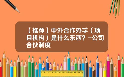 【推荐】中外合作办学（项目机构）是什么东西？-公司合伙制度