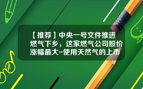 【推荐】中央一号文件推进燃气下乡，这家燃气公司股价涨幅最大-使用天然气的上市公司
