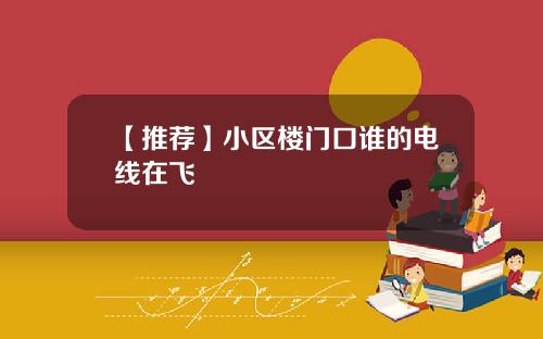 【推荐】小区楼门口谁的电线在飞