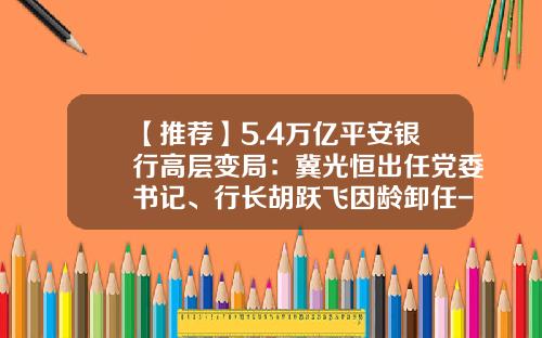 【推荐】5.4万亿平安银行高层变局：冀光恒出任党委书记、行长胡跃飞因龄卸任-2016年平安保险公司安排