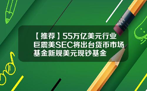 【推荐】55万亿美元行业巨震美SEC将出台货币市场基金新规美元现钞基金