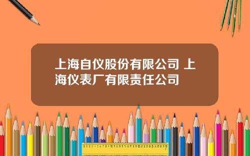 上海自仪股份有限公司 上海仪表厂有限责任公司