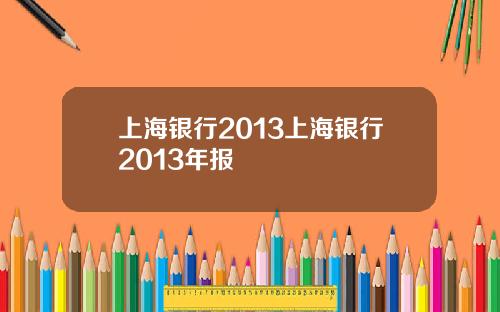 上海银行2013上海银行2013年报