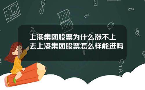 上港集团股票为什么涨不上去上港集团股票怎么样能进吗