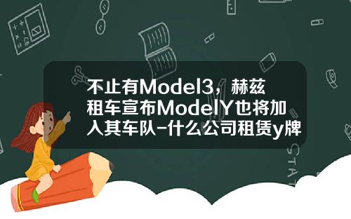 不止有Model3，赫兹租车宣布ModelY也将加入其车队-什么公司租赁y牌车【新闻】