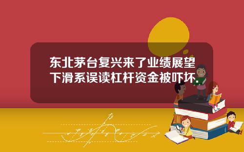 东北茅台复兴来了业绩展望下滑系误读杠杆资金被吓坏.