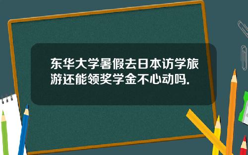 东华大学暑假去日本访学旅游还能领奖学金不心动吗.