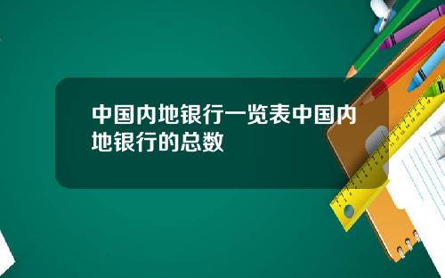 中国内地银行一览表中国内地银行的总数