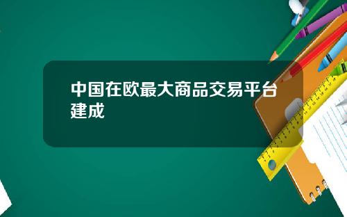 中国在欧最大商品交易平台建成