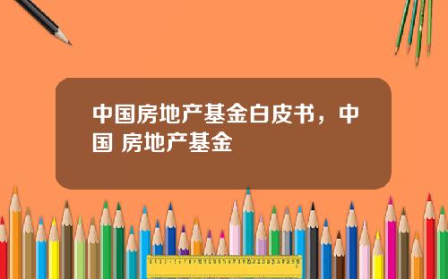 中国房地产基金白皮书，中国 房地产基金