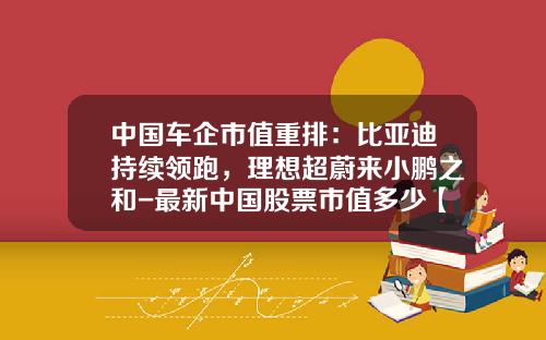 中国车企市值重排：比亚迪持续领跑，理想超蔚来小鹏之和-最新中国股票市值多少【新闻】.