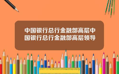 中国银行总行金融部高层中国银行总行金融部高层领导