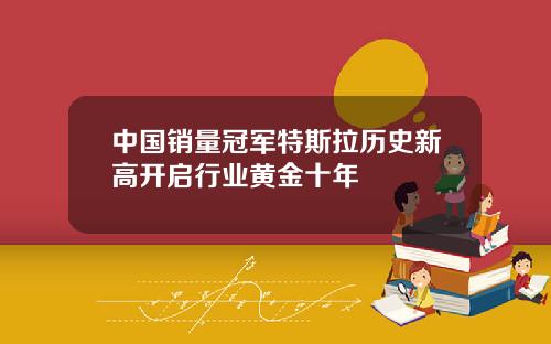 中国销量冠军特斯拉历史新高开启行业黄金十年