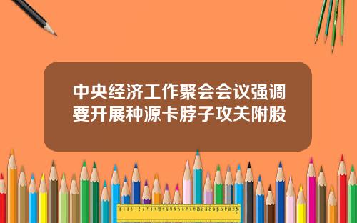 中央经济工作聚会会议强调要开展种源卡脖子攻关附股