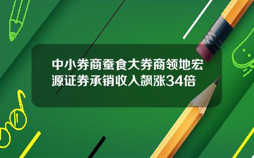 中小券商蚕食大券商领地宏源证券承销收入飙涨34倍
