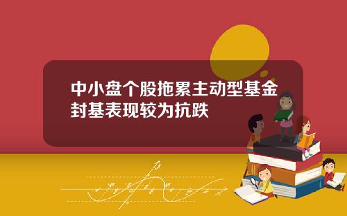 中小盘个股拖累主动型基金封基表现较为抗跌