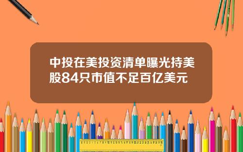 中投在美投资清单曝光持美股84只市值不足百亿美元
