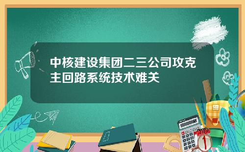 中核建设集团二三公司攻克主回路系统技术难关