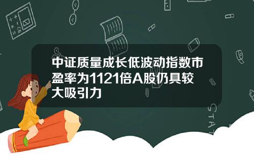 中证质量成长低波动指数市盈率为1121倍A股仍具较大吸引力