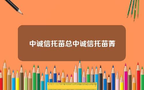 中诚信托苗总中诚信托苗菁