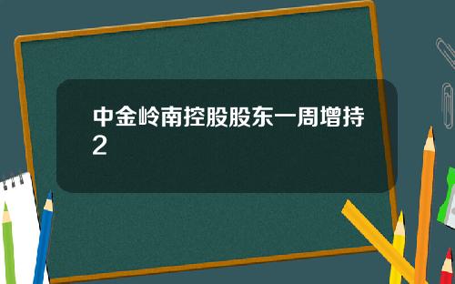 中金岭南控股股东一周增持2