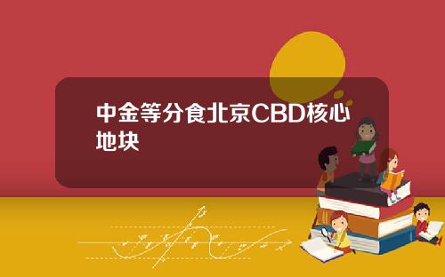 中金等分食北京CBD核心地块