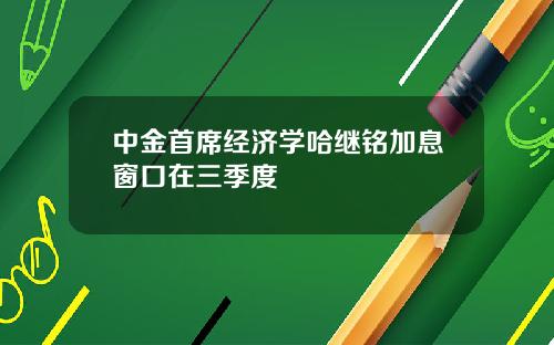中金首席经济学哈继铭加息窗口在三季度