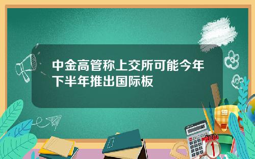 中金高管称上交所可能今年下半年推出国际板
