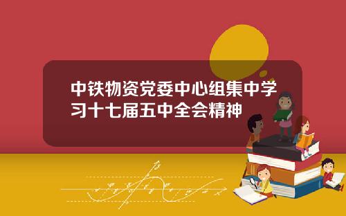 中铁物资党委中心组集中学习十七届五中全会精神