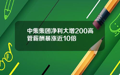 中集集团净利大增200高管薪酬暴涨近10倍