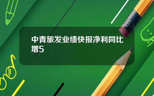 中青旅发业绩快报净利同比增5
