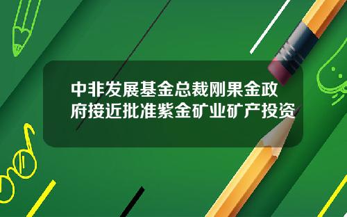 中非发展基金总裁刚果金政府接近批准紫金矿业矿产投资