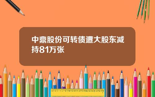 中鼎股份可转债遭大股东减持81万张