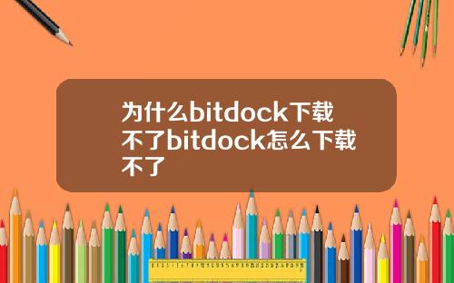 为什么bitdock下载不了bitdock怎么下载不了