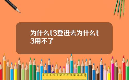 为什么t3登进去为什么t3用不了