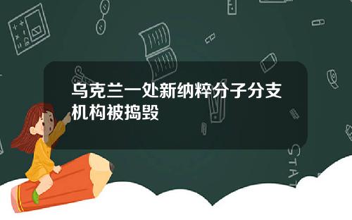 乌克兰一处新纳粹分子分支机构被捣毁