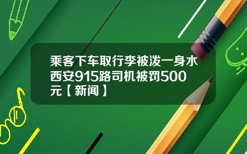 乘客下车取行李被泼一身水西安915路司机被罚500元【新闻】