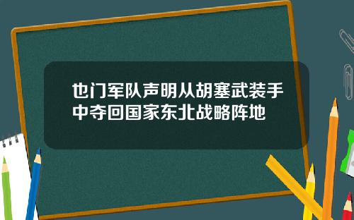 也门军队声明从胡塞武装手中夺回国家东北战略阵地