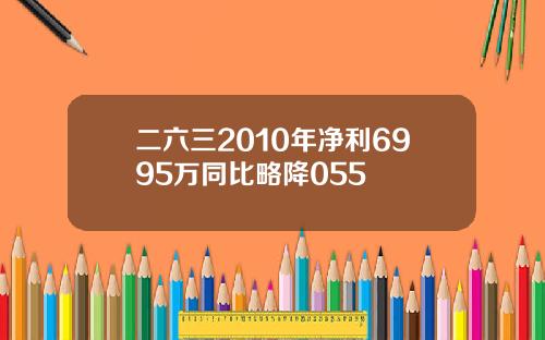 二六三2010年净利6995万同比略降055