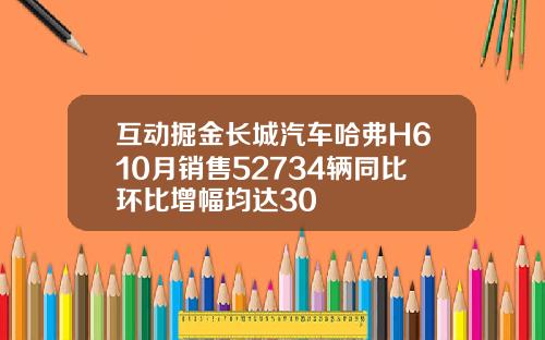 互动掘金长城汽车哈弗H610月销售52734辆同比环比增幅均达30