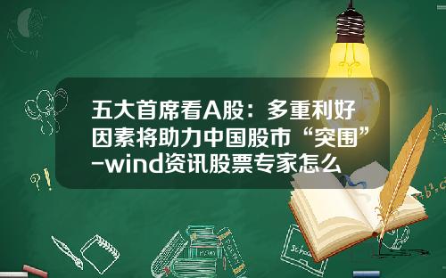五大首席看A股：多重利好因素将助力中国股市“突围”-wind资讯股票专家怎么