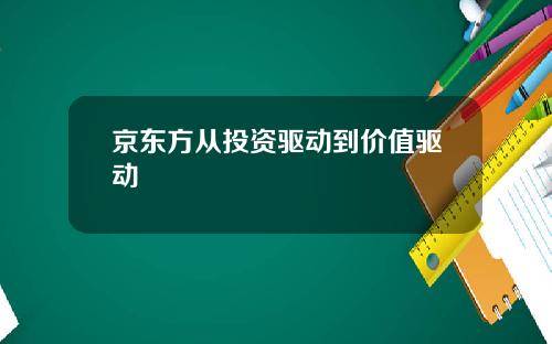 京东方从投资驱动到价值驱动