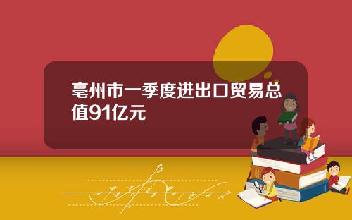 亳州市一季度进出口贸易总值91亿元