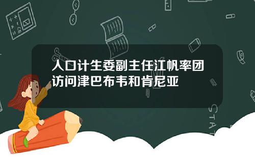 人口计生委副主任江帆率团访问津巴布韦和肯尼亚